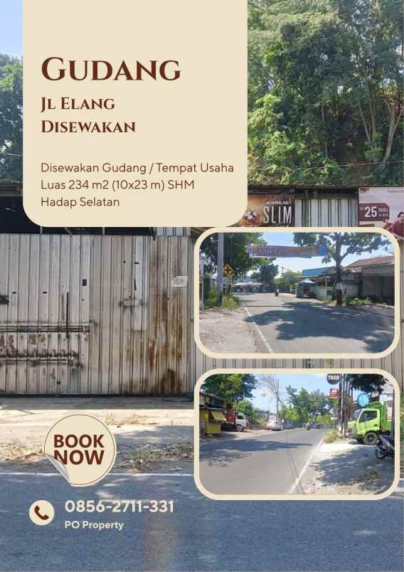 disewakan ruko gudang kantor elang raya