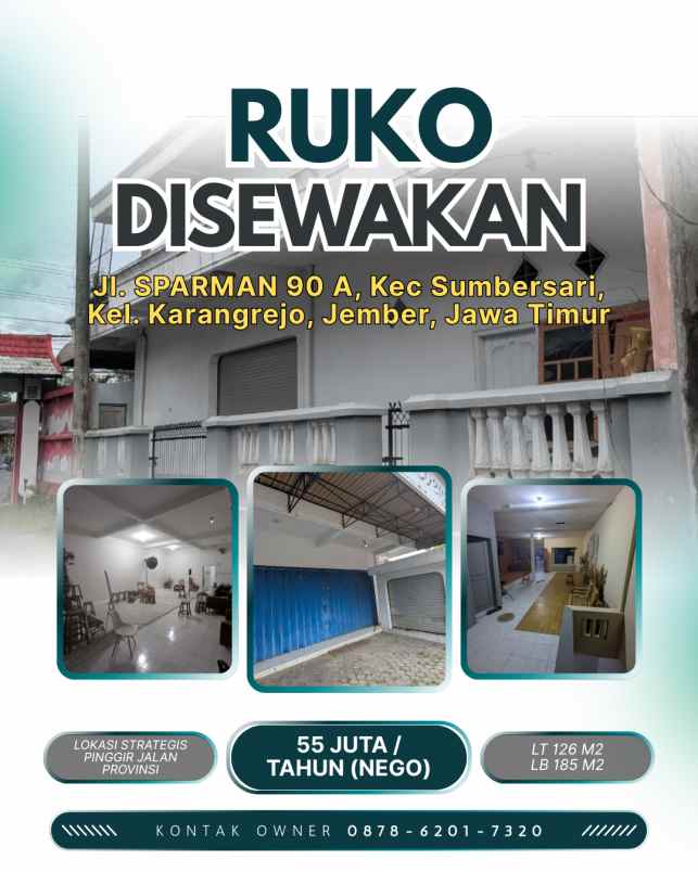 disewakan ruko strategis 2 lantai jalan provinsi
