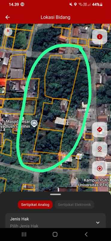 jual 3 bidang tanah bersertifikat