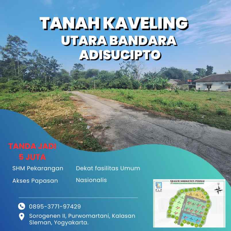 kaveling uatara bandara adisucipto promo mulai 2 jt m