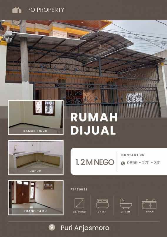 rumah 2 lantai siap huni puri anjasmoro semarang barat