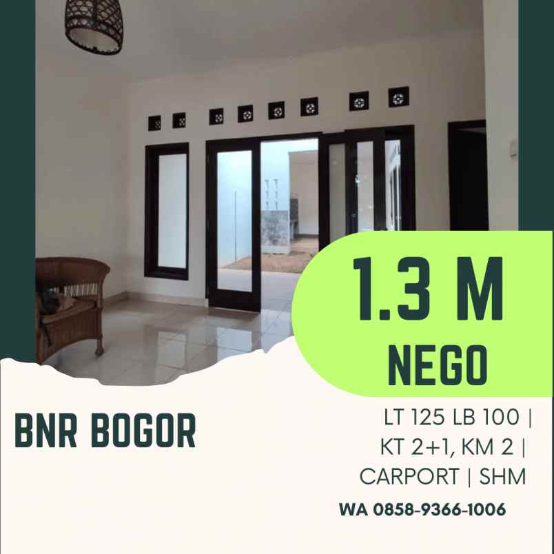 rumah bogor bnr minimalis cakep siap huni