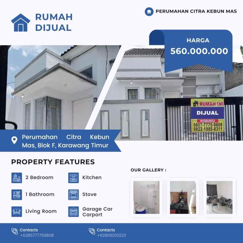 rumah cantik dijual siap huni bebas banjir di karawang