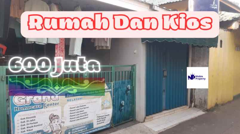 rumah dijual sudah ada kios untuk usaha