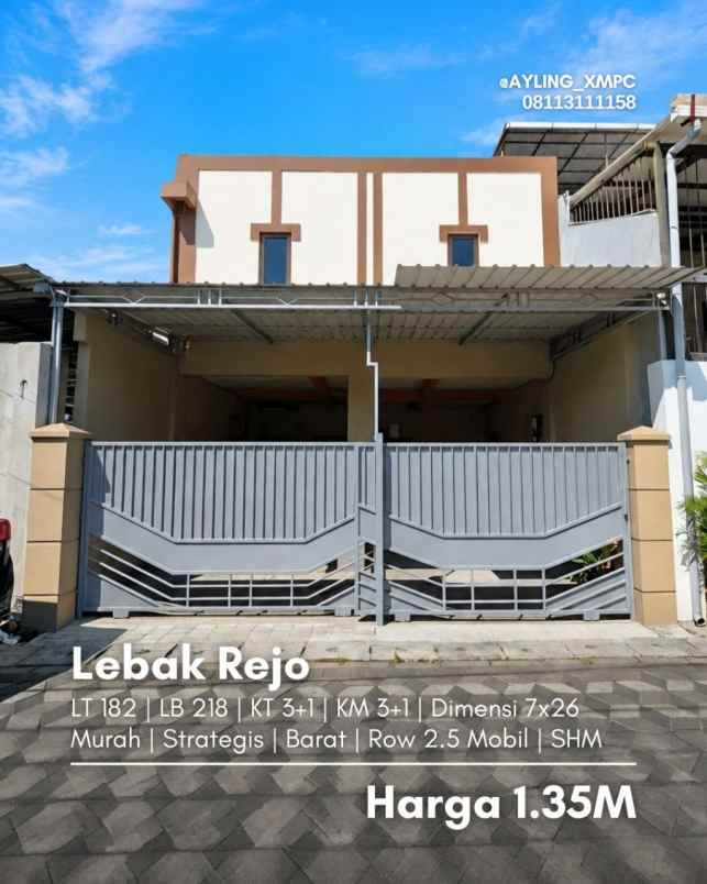 rumah lebak rejo strategis murah row 2 5 mobil