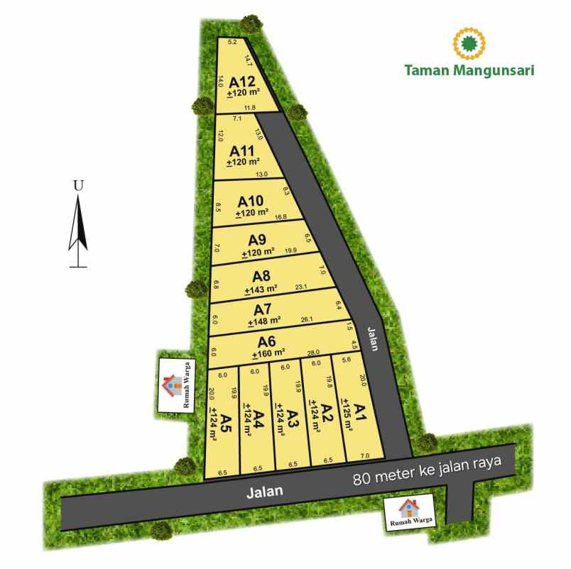 tanah dekat kampus di gunungpati semarang
