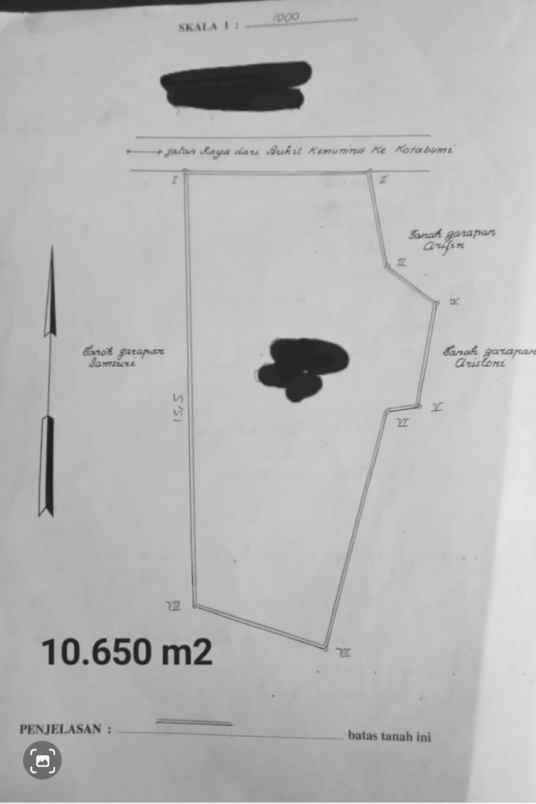 tanah desa cahaya negri tepi jalan raya propinsi