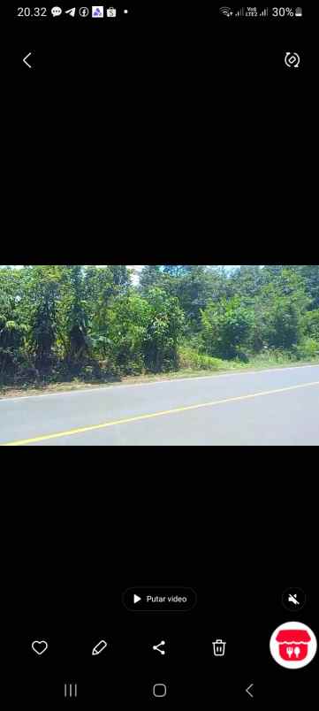 tanah desa cahaya negri tepi jalan raya propinsi