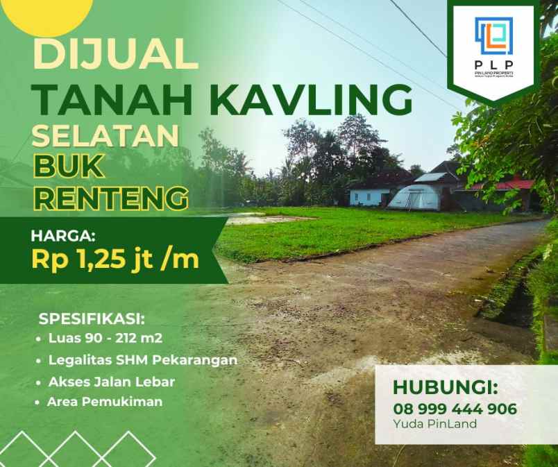 tanah kavling murah sleman barat selatan buk renteng