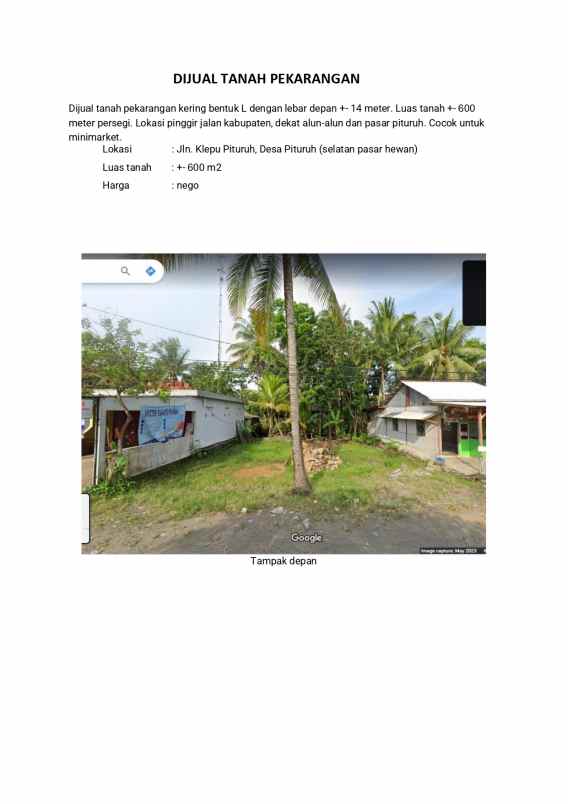 tanah murah lokasi strategis