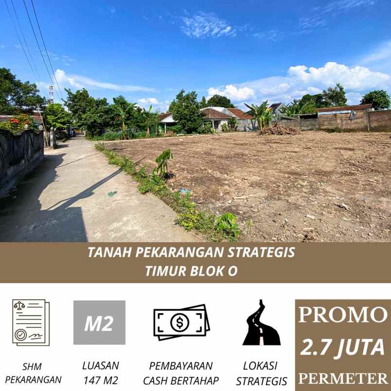 tanah strategis dekat blok o dan komplek aau berbah