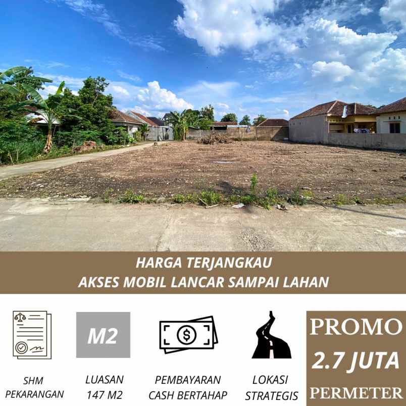 tanah strategis dekat blok o dan komplek aau berbah