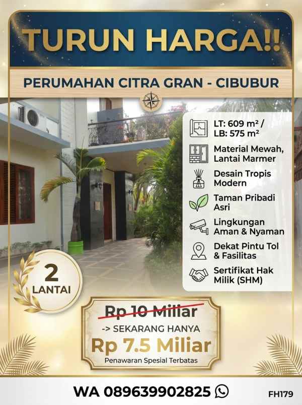turun harga jual rumah mewah di citra gran cibubur