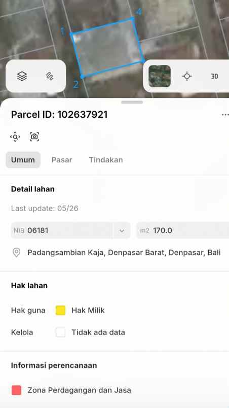 dijual 1 7 are jl gunung lingga i gatsu barat denpasar