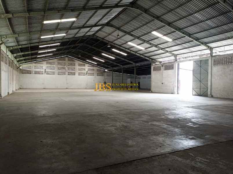 dijual gudang medan binjai km 14 jalan kenduri
