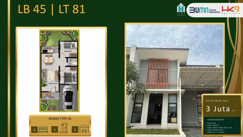 dijual perumahan h city sawangan