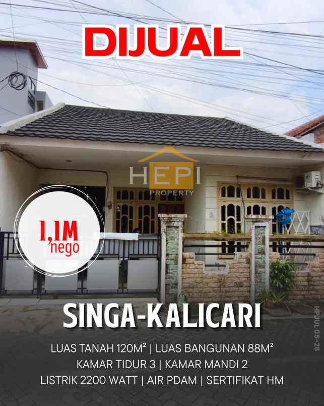 dijual rumah di singa kalicari semarang