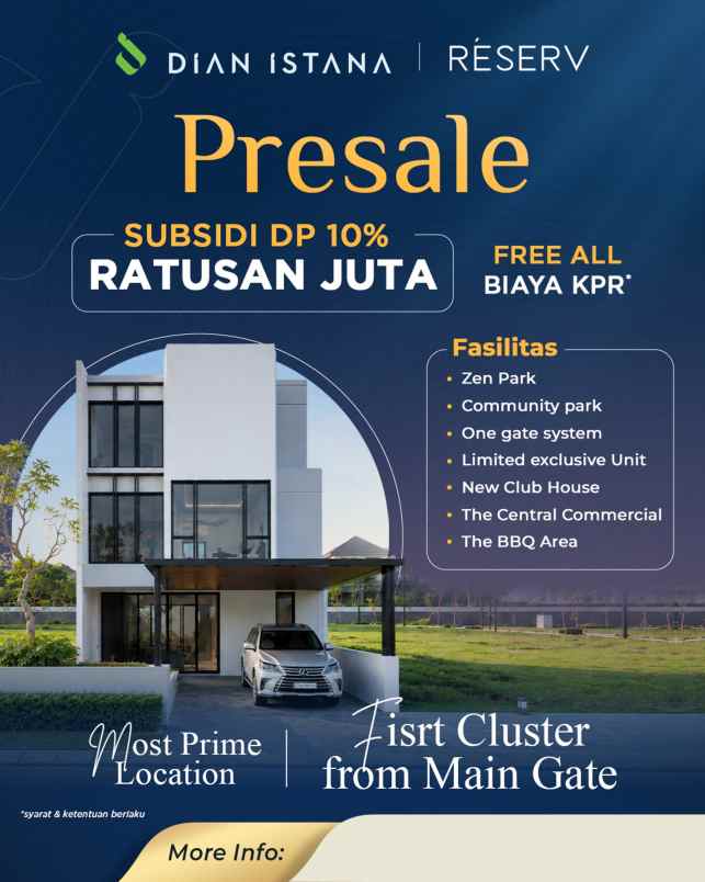 dijual rumah dian istana reserv