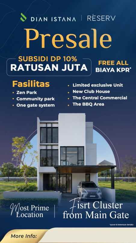 dijual rumah dian istana reserv