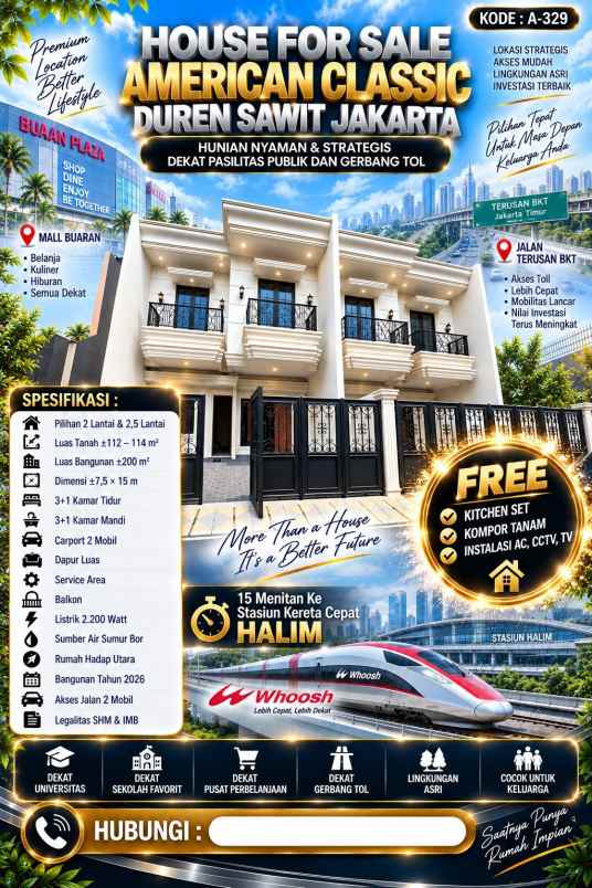 dijual rumah duren sawit