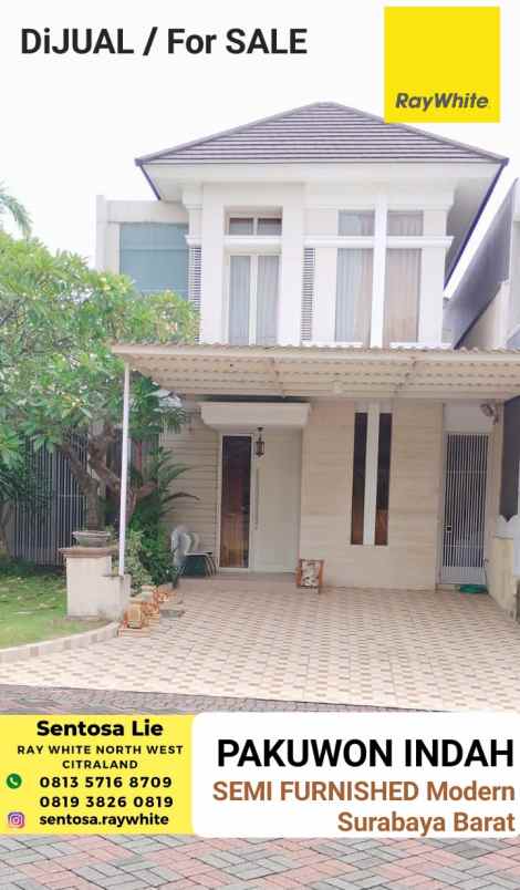 dijual rumah jalan pakuwon indah