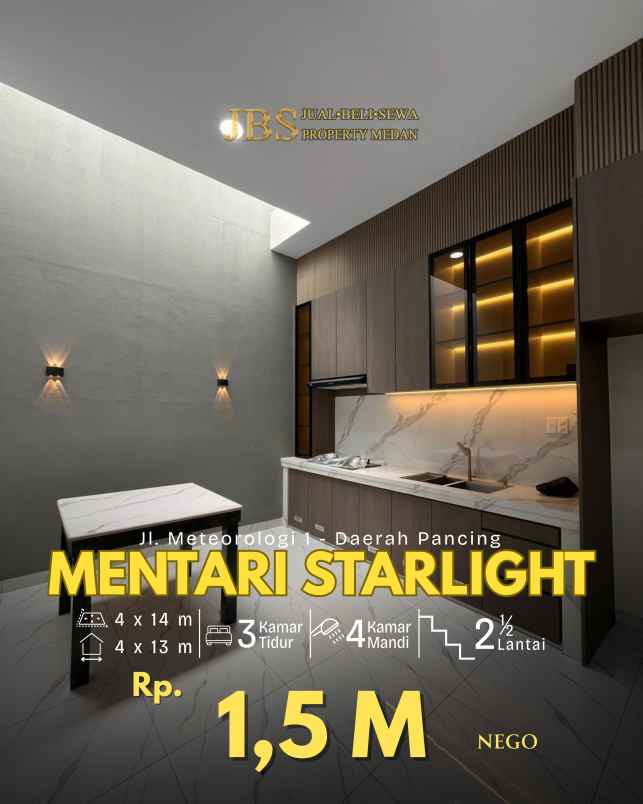 dijual rumah komplek mentari starlight