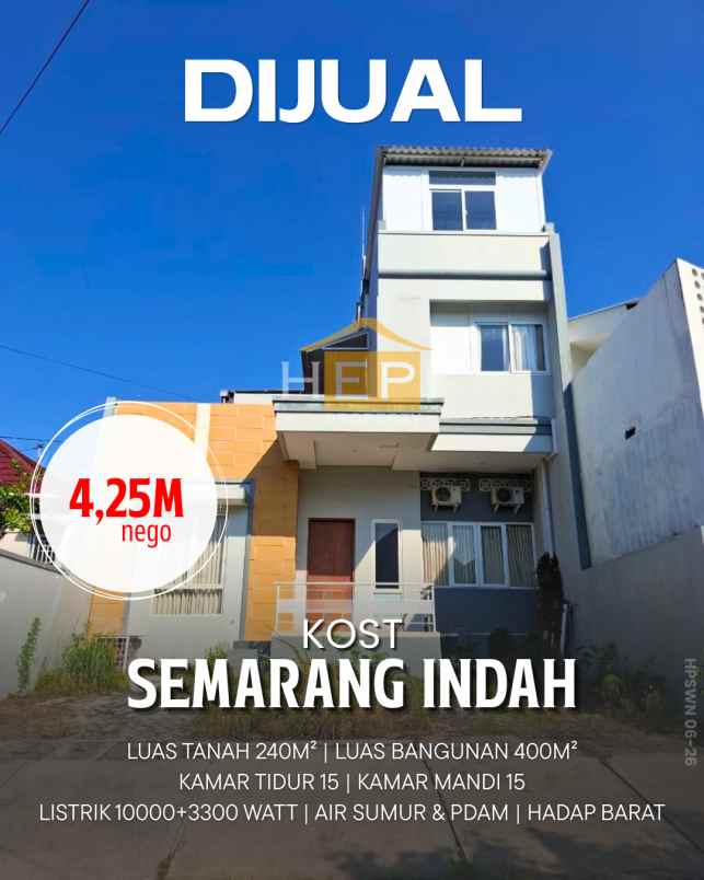 dijual rumah kos furnish di semarang indah