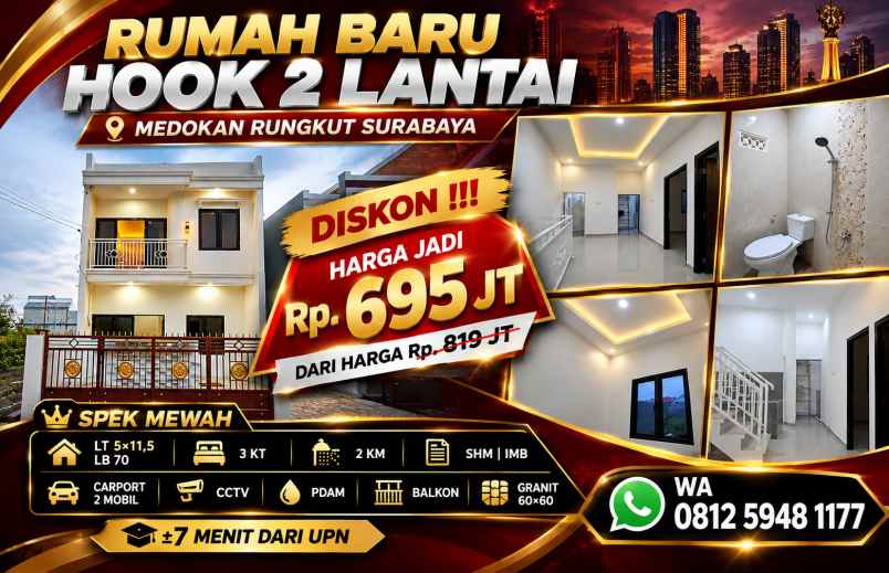 dijual rumah medokan rungkut surabaya