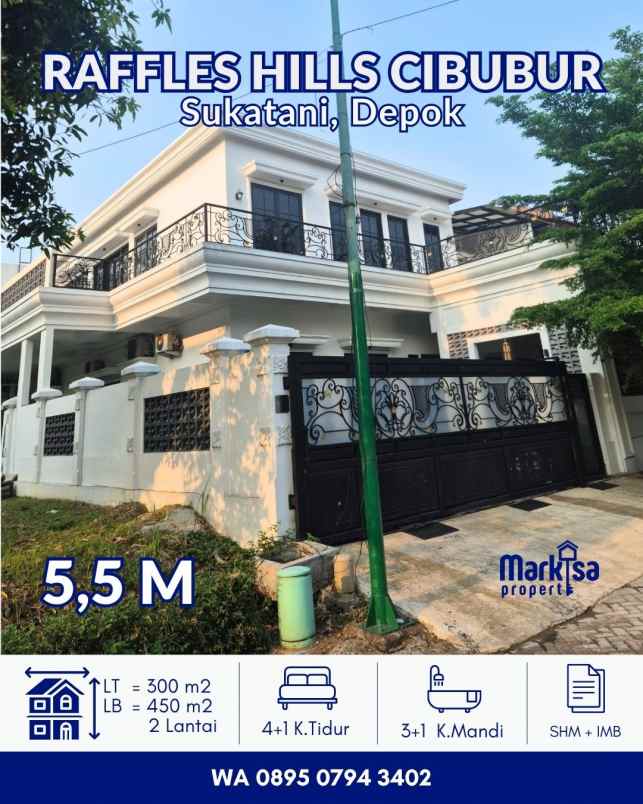 dijual rumah mewah di raffles hills cibubur