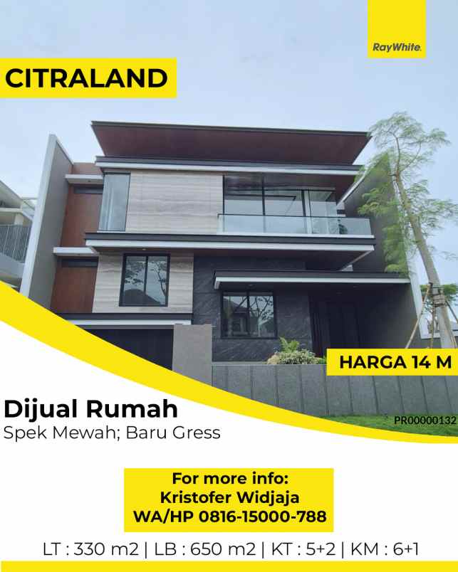 dijual rumah newton hill citraland surabaya