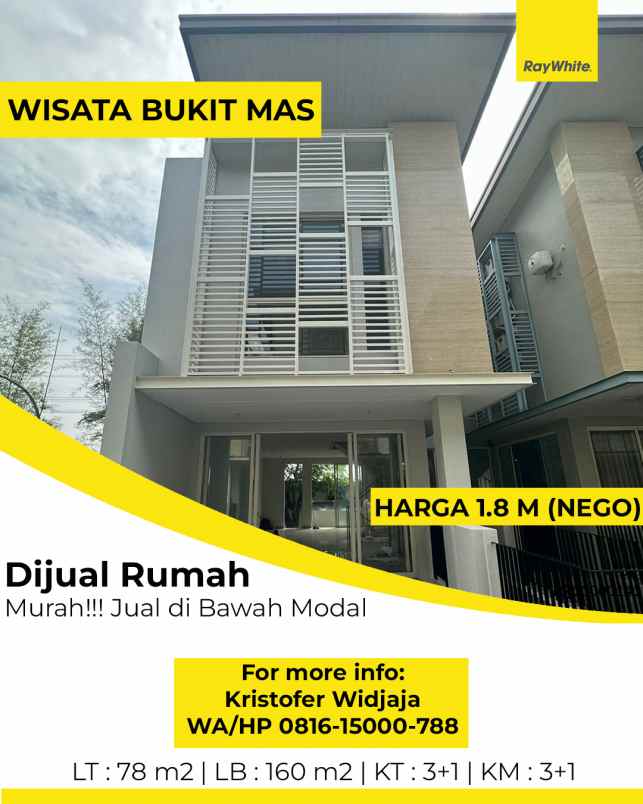 dijual rumah notredame wisata bukit mas surabaya barat