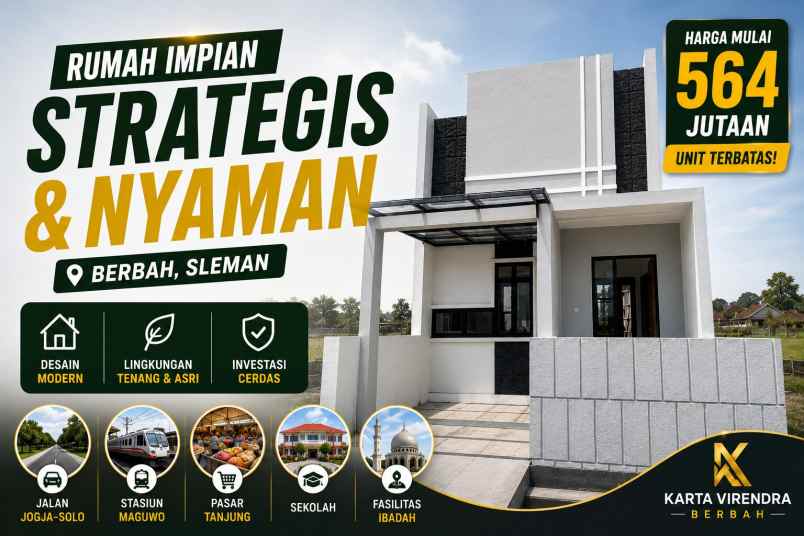 dijual rumah perumahan virendra berbah