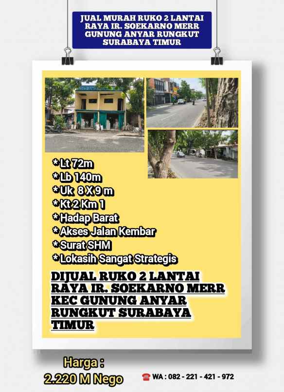 dijual rumah raya ir soekarno merr
