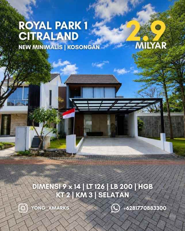 dijual rumah royal park citraland
