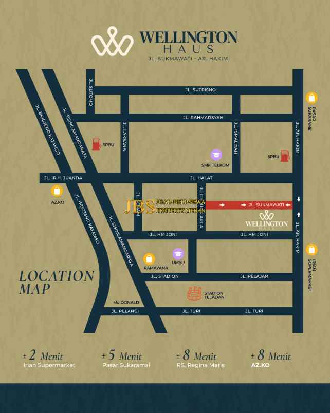 dijual rumah wellington haus jalan