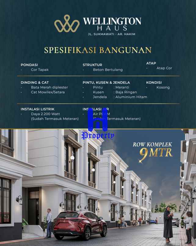dijual rumah wellington haus jalan