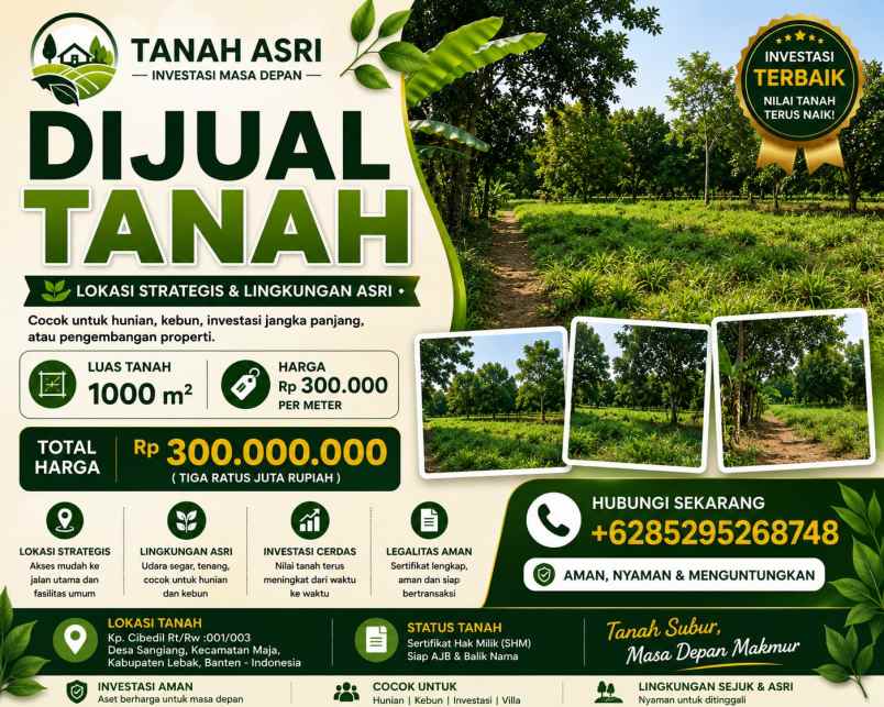 dijual tanah dijual tanah di kp cibedil