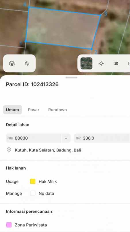 dijual tanah gunung payung