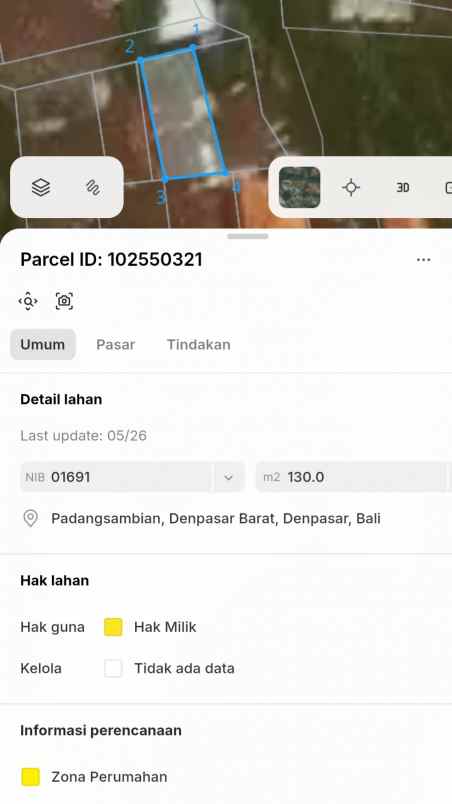dijual tanah jl gunung tangkuban perahu