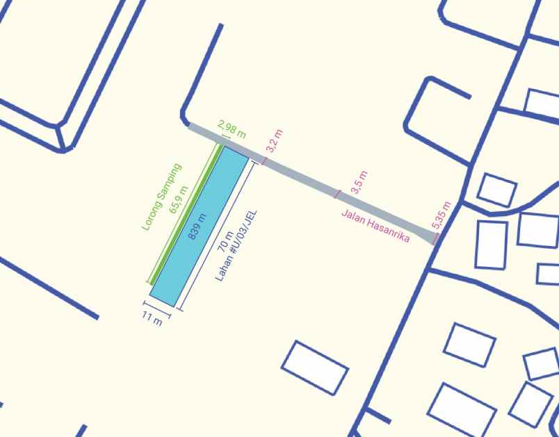 dijual tanah jl hasanrika serpong utara