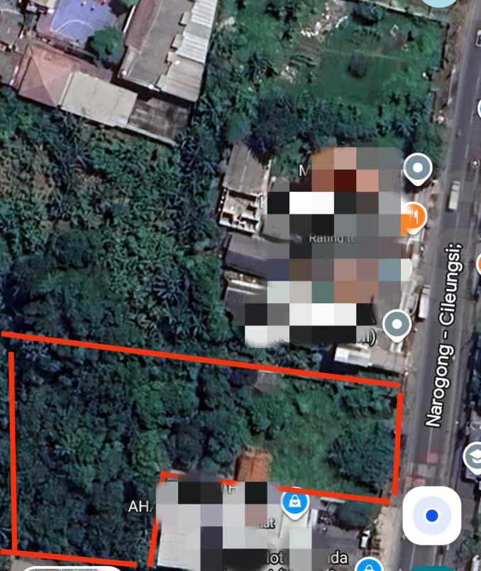 dijual tanah jl naragong raya bekasi