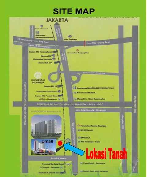 dijual tanah jl pasar kemiri muka depok