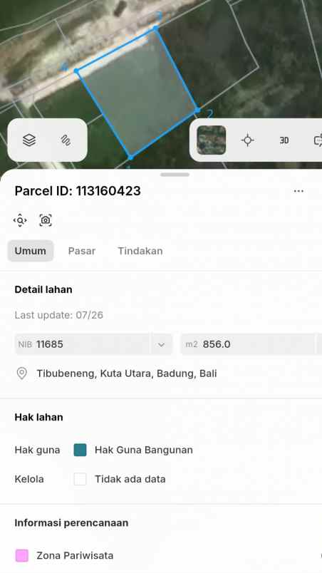 dijual tanah jl subak sari 13 kayu putih