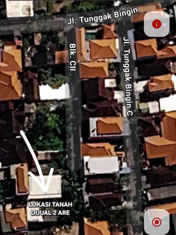 dijual tanah jl tunggak bingin