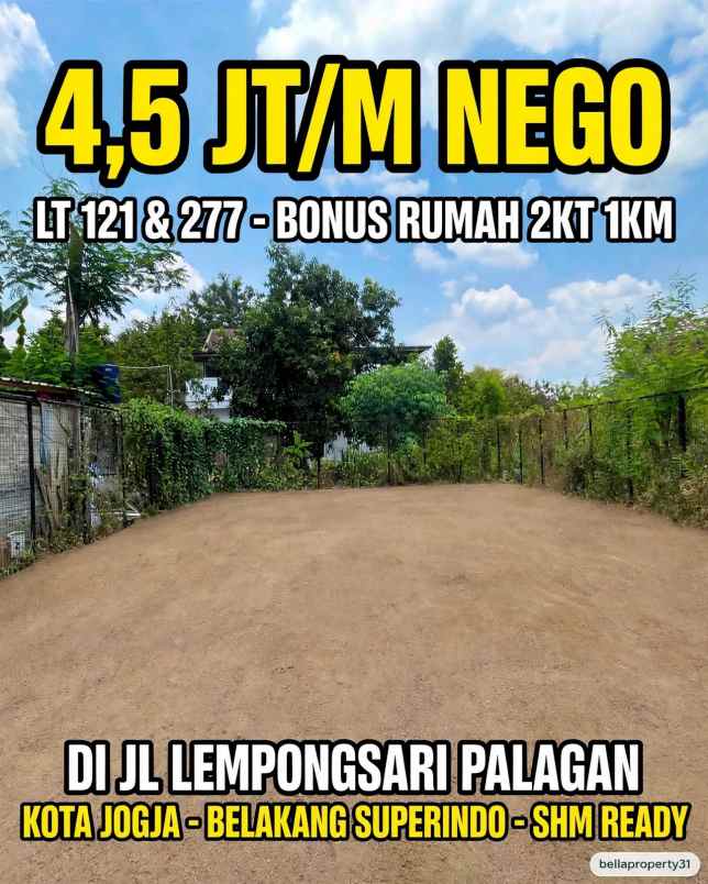 dijual tanah lempongsari palagan
