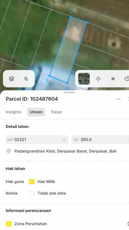 dijual tanah mahendradata selatan