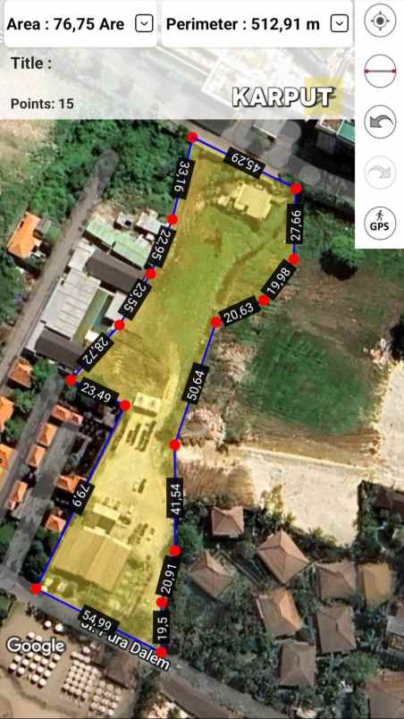 dijual tanah pantai batu bolong