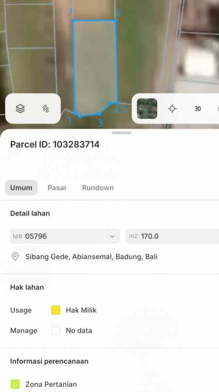 dijual tanah peguyangan kangin