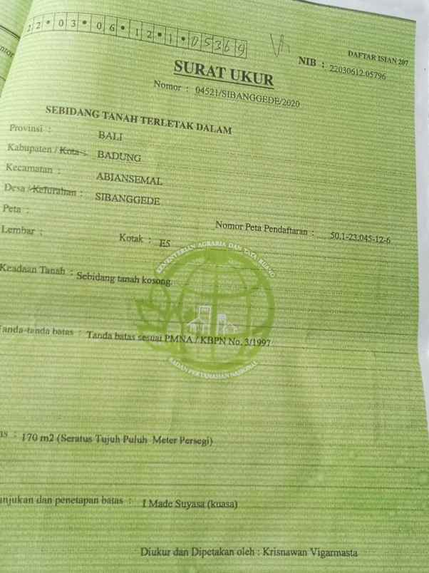 dijual tanah peguyangan kangin