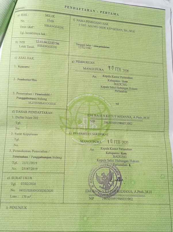 dijual tanah peguyangan kangin